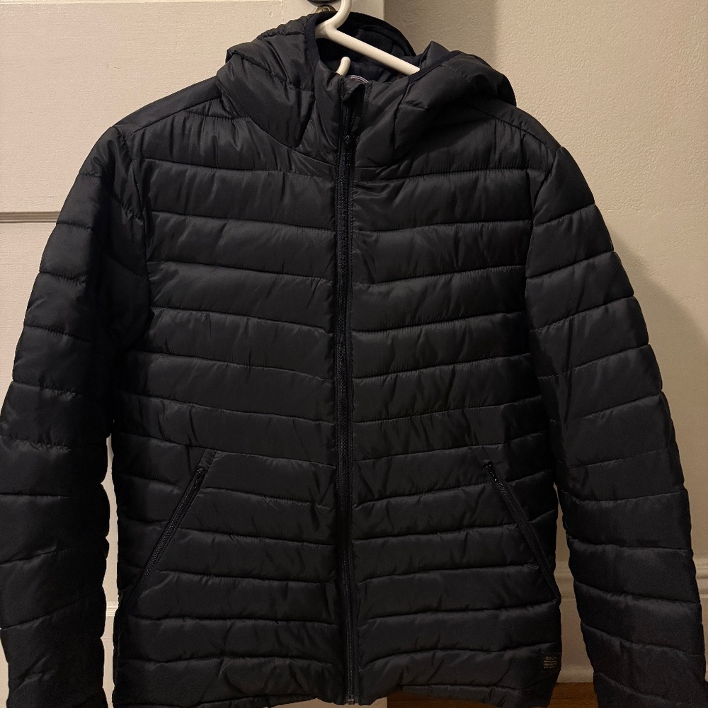 Scotch and Soda • Navy Hooded Puffer Coat • Size Medium